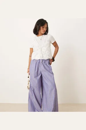 ASOS Petite - Bukser med rynket talje og -Multifarvet