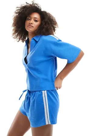 Cotton On Cotton On - Blå ribstrikkede strandshorts