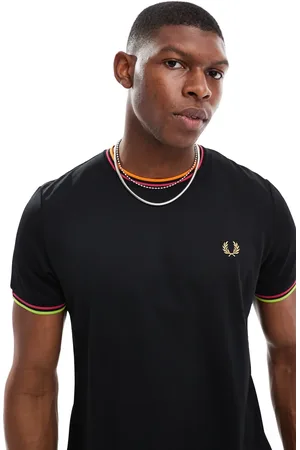 Fred Perry Performance - tennis-T-shirt med dobbelt kantstribe