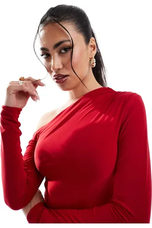 Kaiia Stram offshoulder-top med lange ærmer - Del af sæt-Lyserød