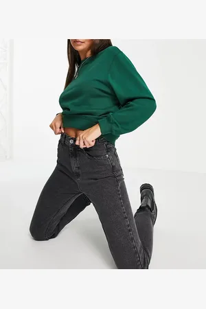 Pull&Bear Højtaljede mom-jeans i forvasket grå