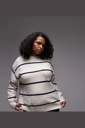 MANGO Curve - stribet trøje med høj hals