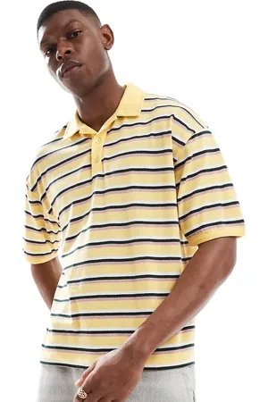 COLLUSION Polo-T-shirt med striber i firkantet pasform