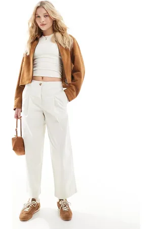 ASOS Lys beige chinos med enkel linning-Hvid