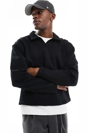 ASOS Oversized polo-sweatshirt i kraftigt stof på 400 gsm