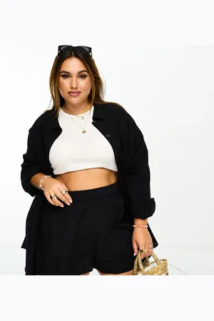 ASOS Curve - strandskjorte med tekstur i bomuld - Del af sæt