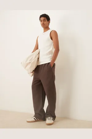 ASOS Brune joggingbukser med brede ben og tekstur