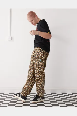 ICECREAM Pull-on-skaterbukser med logo og leopardprint-Multifarvet