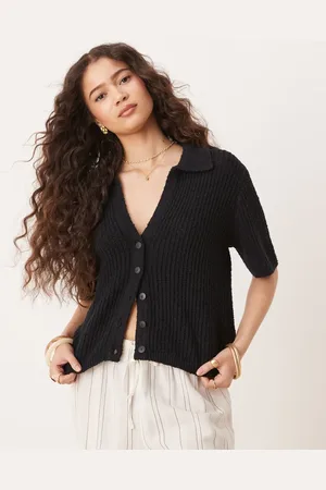 Abercrombie & Fitch Hæklet cardigan med korte ærmer