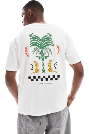 JACK & JONES Hvid oversized T-shirt med 