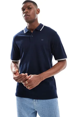 JJ Marineblå polo med korte ærmer