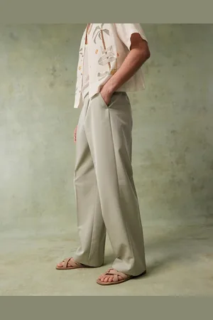 ASOS Lysegrønne og elegante bukser med vide ben og plisseringer foran