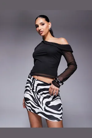 ASOS Lavtaljet mikro-nederdel med zebraprint-Multifarvet