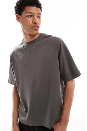 Pull&Bear Grå T-shirt med interlock-syninger i firkantet pasform