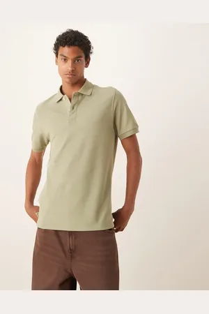 MANGO Salviegrøn polotop med reverskrave i jersey