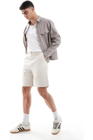 ASOS Mellemlange jorts i hørblanding-Neutral