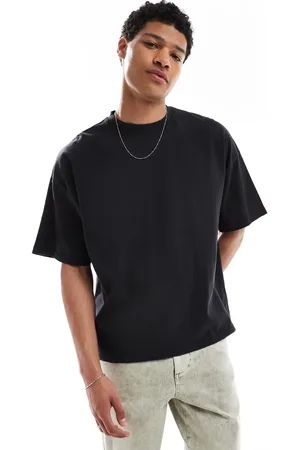 Pull&Bear T-shirt med rå kanter i firkantet pasform
