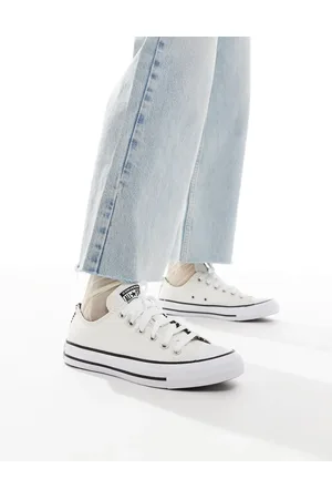 Converse Chuck Taylor All Star Ox - Hvide sneakers med detaljer med leopardprint