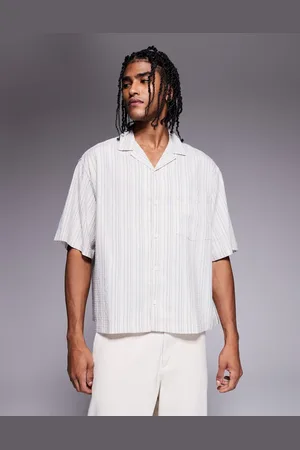 ASOS Oversized skjorte i bæk-og-bølge-stof med store ærmer, firkantet pasform og striber