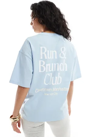 Pull&Bear Oversized T-shirt med løbeklub-print