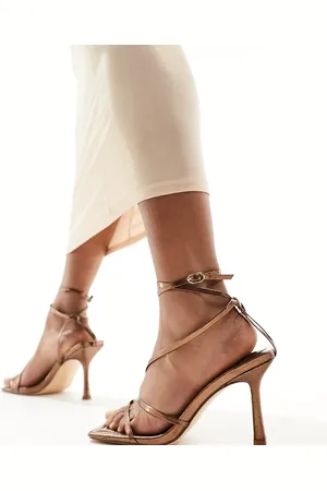 Public Desire Flossy - Bronzefarvede sandaler med høj hæl-Brun