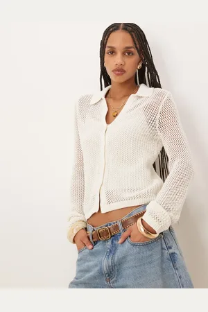 Abercrombie & Fitch Hæklet cardigan med gennemgående knapper