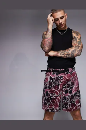 The North Face Class V Pathfinder - shorts med bælte, logo og print-Rød