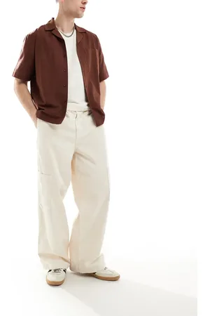 ASOS Beige superposede cargobukser-Hvid