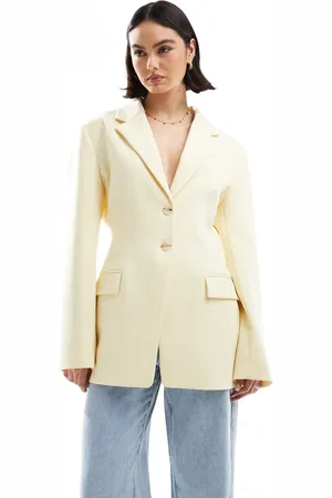 ASOS Kærnemælksgul skræddersyet blazer med indsyet talje