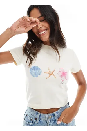 The Frolic Cremehvid baby-T-shirt med blomster- og skalprint - Kun hos ASOS