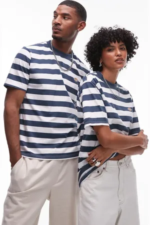 Dickies Rivergrove - Mørkeblå og hvid T-shirt med striber-Multifarvet