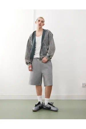 Weekday Simon - Gråmelerede jerseyshorts i scuba-stof