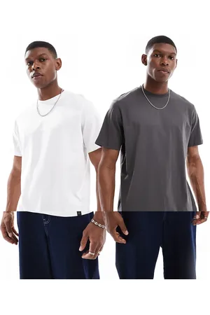 Pull&Bear Pakke med 2 T-shirts i koksgrå og hvid