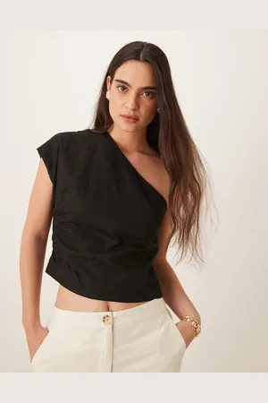 MANGO Oneshoulder-top med indsyet talje
