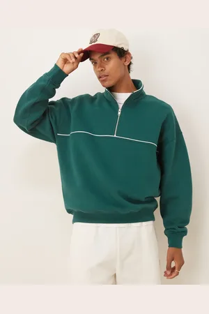 Abercrombie & Fitch Sweatshirt med halv lynlås og kontrasterende sømme