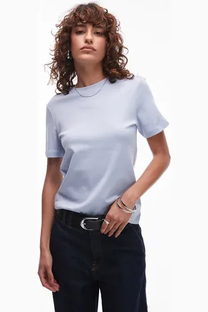 MANGO Premium - Lyseblå T-shirt