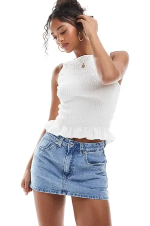 Stradivarius Blåt mini-skort i denim