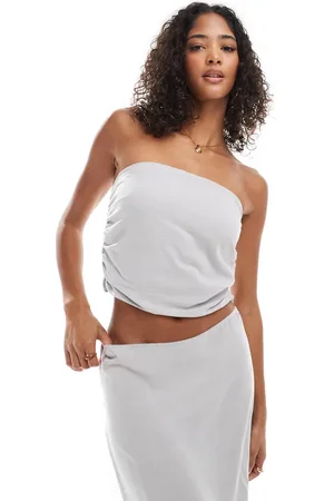 Pull&Bear Bandeau-top i hørblanding - Del af sæt-Neutral