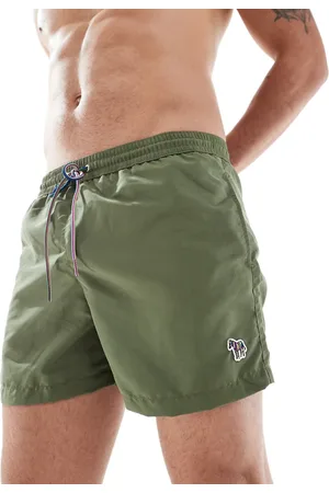 Paul Smith Paul Smith - Kakifarvede badeshorts med zebralogo-Grøn