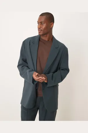 ASOS Løstsiddende og oversized blå habitjakke-Sort