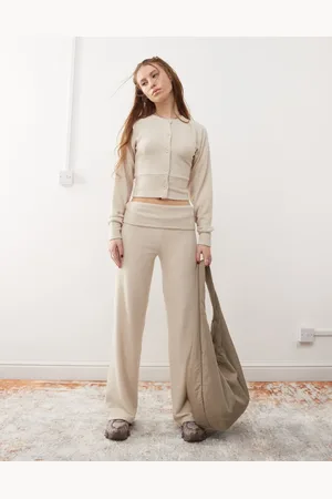 COLLUSION Beige bløde leggings med foldet kant - Del af sæt-Neutral