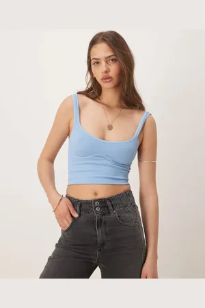 Free People Meg - Blå sømløs croptop