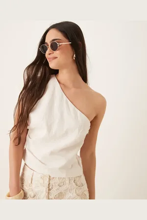 MANGO Oneshoulder-top med indsyet talje
