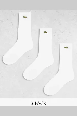 Lacoste Pakke med 3 par hvide ankelsokker med logo