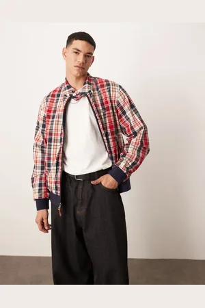 GANT Og vendbar harrington-jakke med tern og ensfarvet design