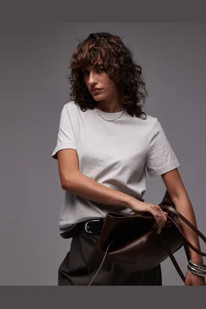 MANGO Lys blød T-shirt med rund hals-Neutral