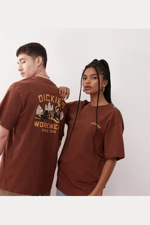 Dickies Brun T-shirt med grafisk panterprint på ryggen - Kun hos ASOS