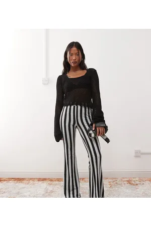Noisy May Leggings med svaj og sorte/hvide striber