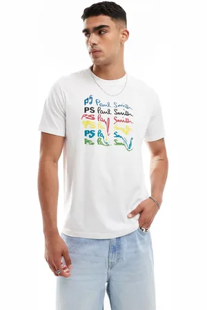 Paul Smith T-shirt med regnbuefarvet logoprint