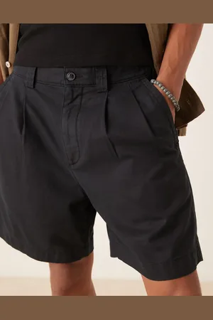 Abercrombie & Fitch Sorte 9-tommer-shorts med plisseringer